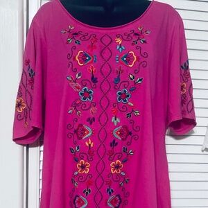 JWLA pink embroidered tee shirt